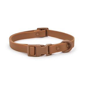 Sport Dog Collar with Quick-Release Buckle - brown sport collar, for small medium large dogs walking