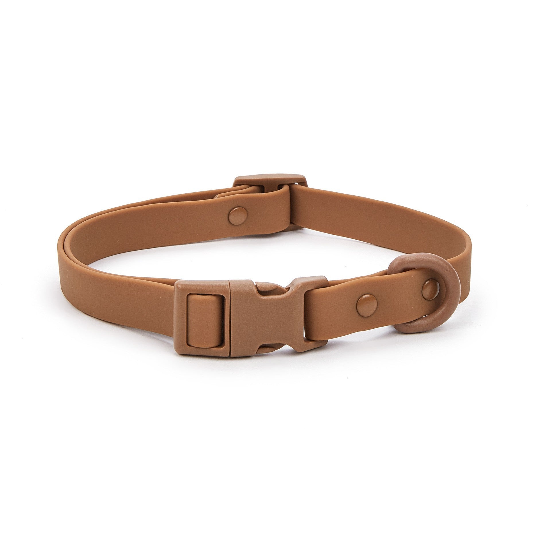 Sport Dog Collar with Quick-Release Buckle - brown sport collar, for small medium large dogs walking