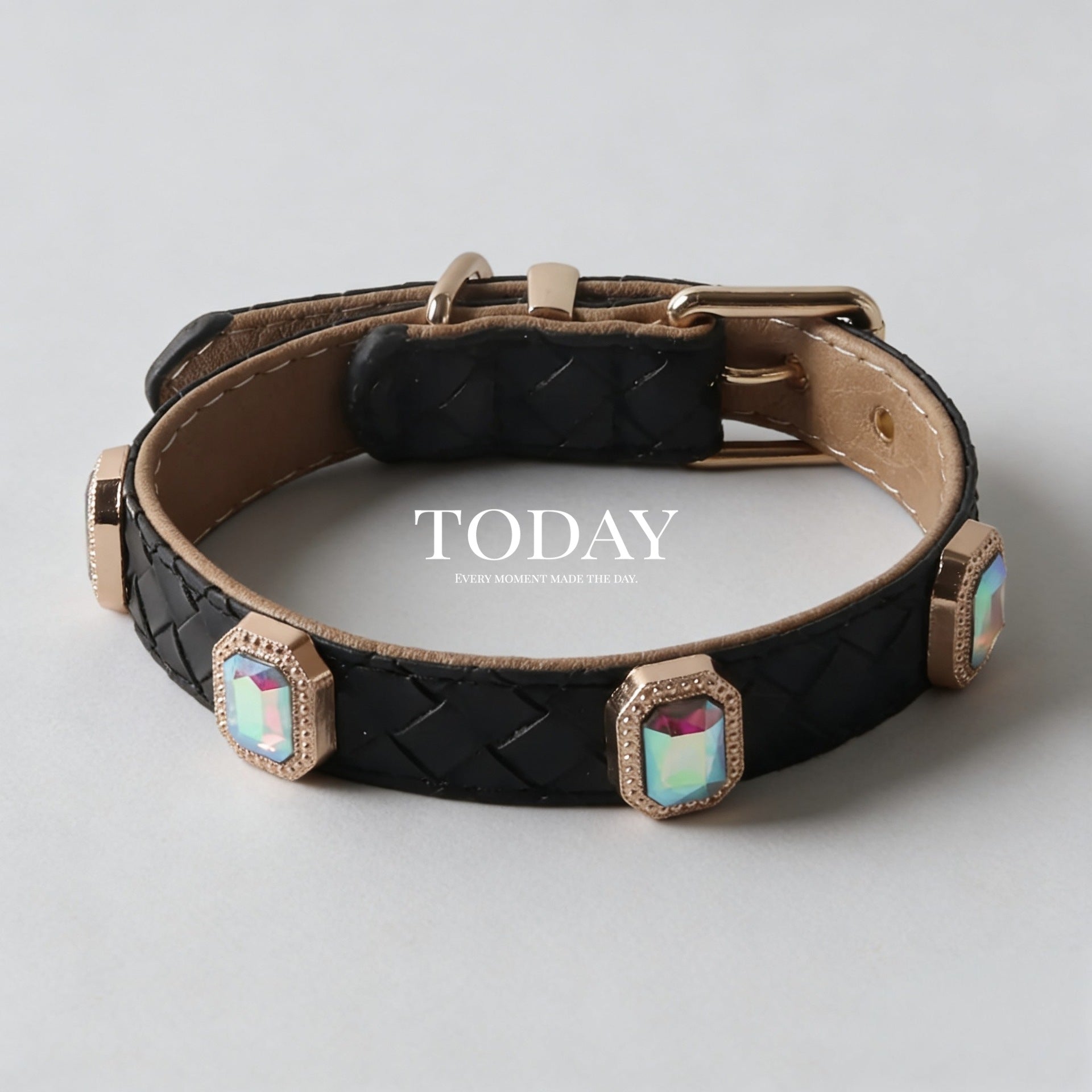 Braided Leather Dog Collar and Leash Set