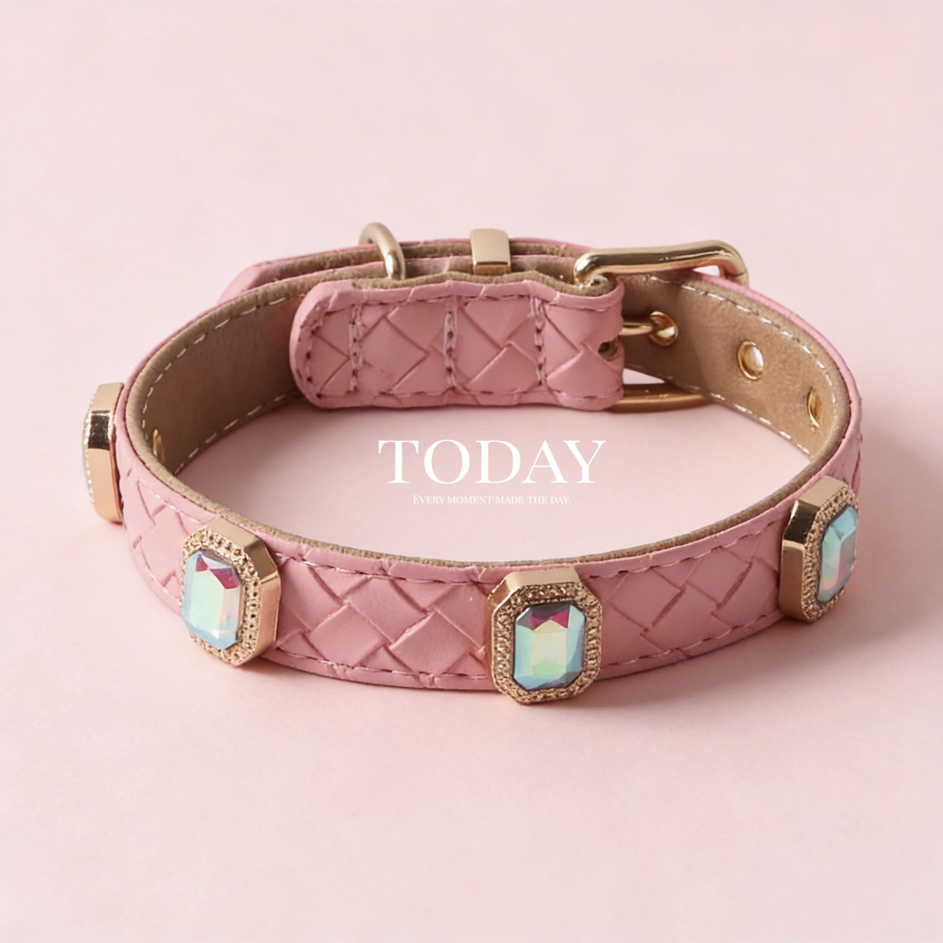 Braided Leather Dog Collar and Leash Set