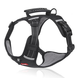 Reflective No-Pull Dog Harness for Walking and Training - black reflective no-pull harness, for dogs walking training night