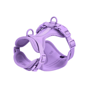 Pawivo Life soft padded dog harness in purple, side view showing adjustable straps