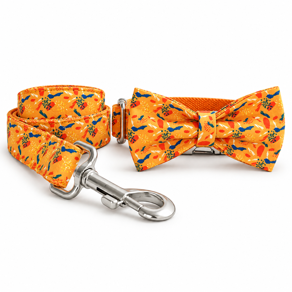 Citrus Splash Dog Collar, Leash & Bow Tie Set
