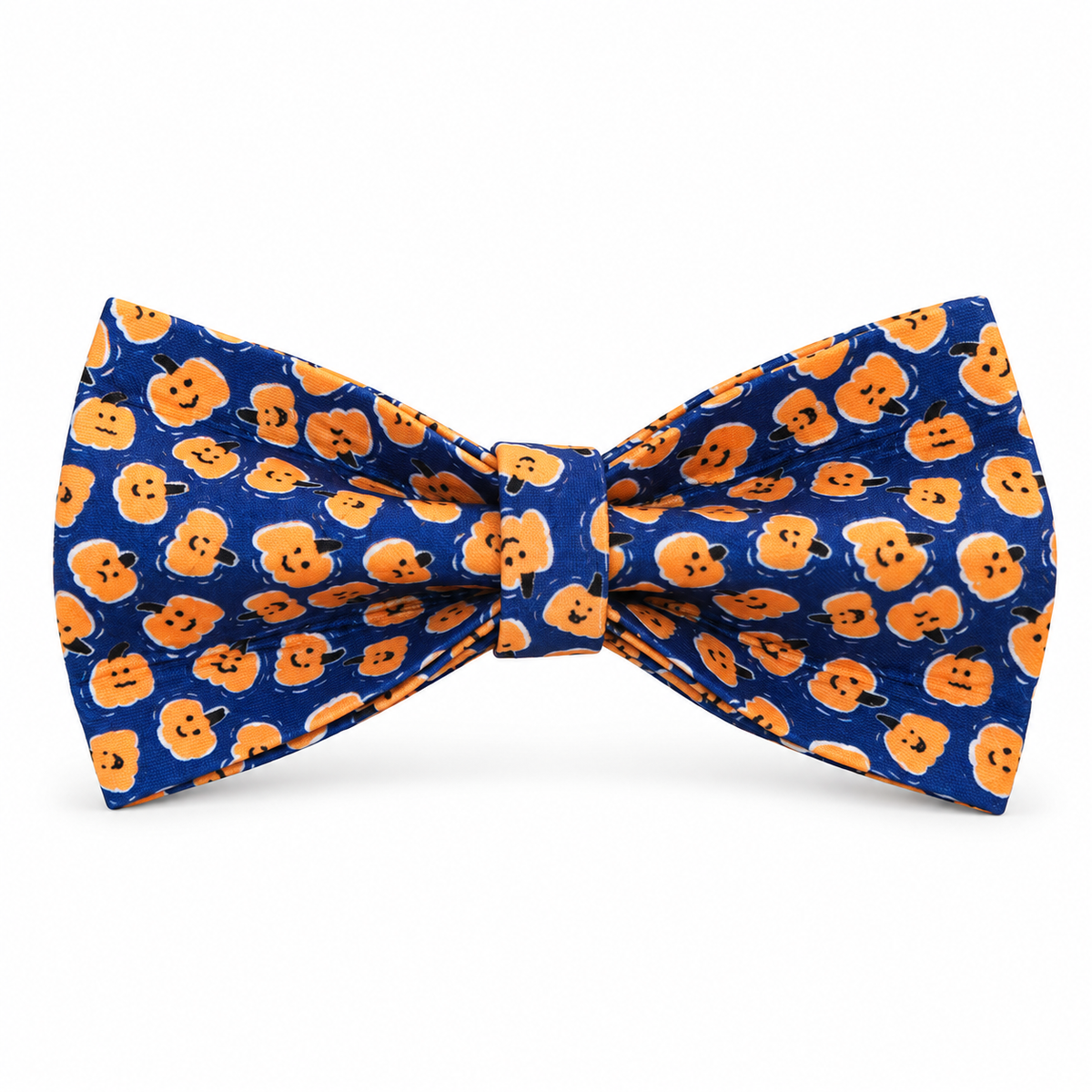 Navy Pumpkin Patch Halloween Dog Bow Tie