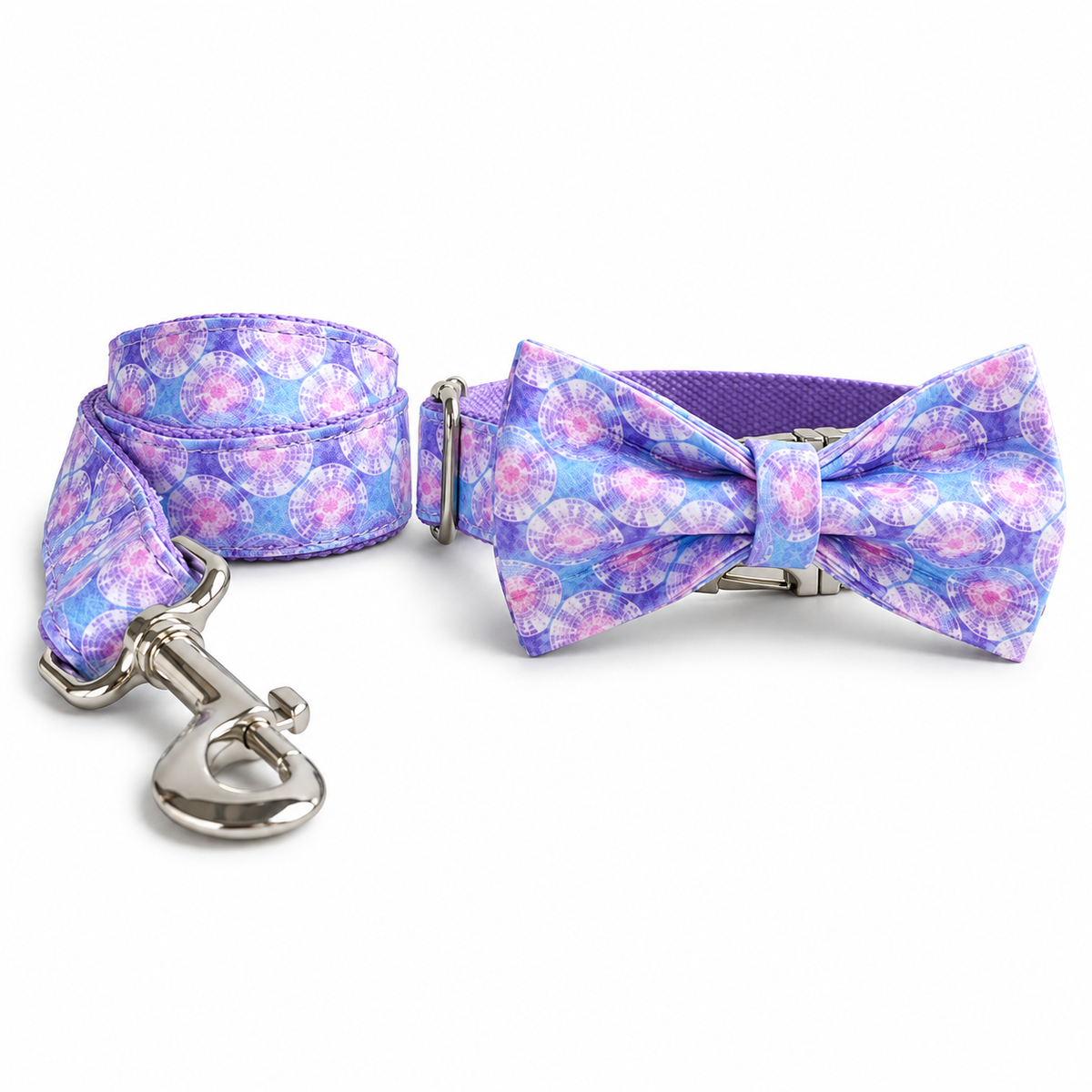 Pastel Disco Dog Collar, Leash & Bow Tie Set